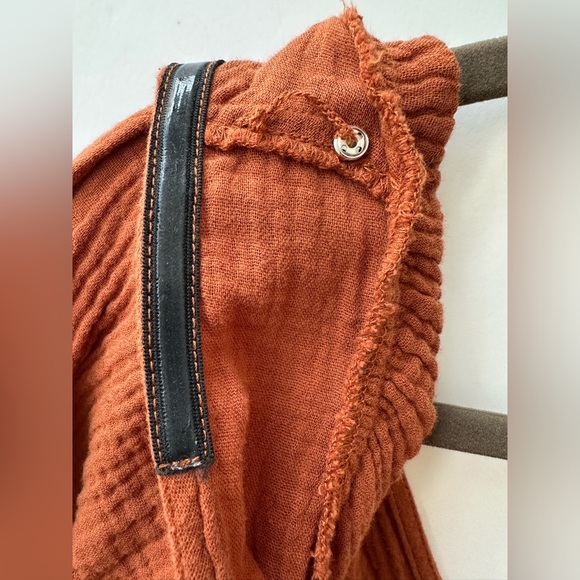 MADEWELL - Lightspun Cotton Gauze V-Neck Midi Dress - Burnt Clay - Medium - BNWT - Picture 13 of 16